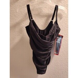 Miraclesuit One-Piece Swimsuit Ruched US Size 10DD Black NWT 451663dd